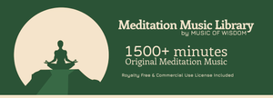 Meditation Music Library website featured banner. Over 1500 minutes of royalty free meditation music.