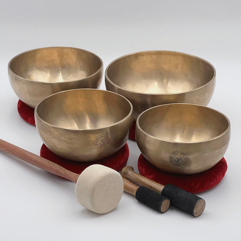 higher chakra solfeggio tiebtan singing bowls - 4 pieces