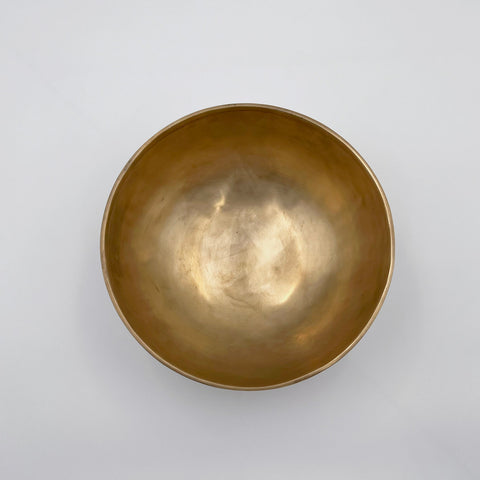 handmade tibetan singing bowl, matt finish, top view
