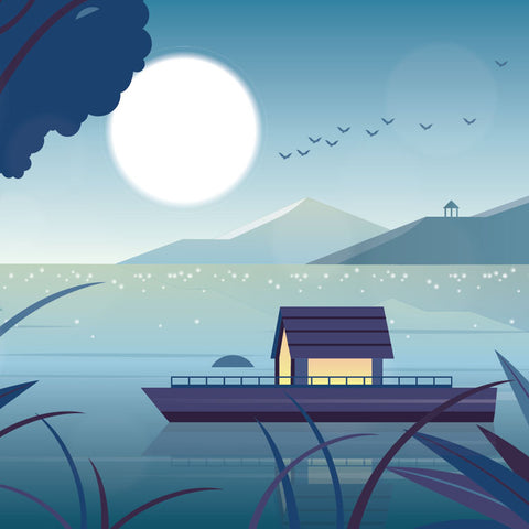 Calming sleep meditation music with piano, cello, and river sounds.